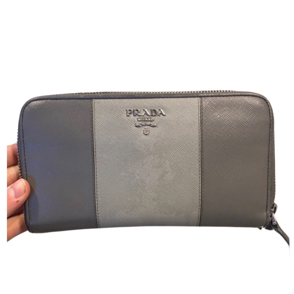 Two tone Prada large wallet